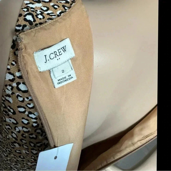 NWT J. CREW Basketweave Sleeveless Sheath Dress Leopard Print Women’s Sz 2 XS/S - Picture 10 of 14